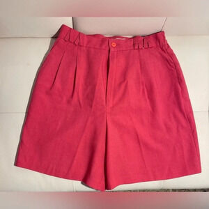 Petite sophisticate linen blend pink shorts with pockets.​